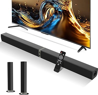 MZEIBO TV Sound Bar, 50W Bluetooth 5.0 Sound Bars for Smart TV, Surround Sound System with Powerful Bass, Home Theater Speake