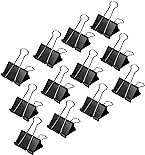 Amazon Basics Binder Paper Clips, Small Clip, 144 Count, 12 Pack of 12, Black