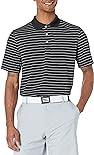 Amazon Essentials Men's Regular-Fit Quick-Dry Golf Polo Shirt - Discontinued Colors, Black Stripe, 3X-Large Big