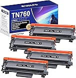 SUDLTO TN760 Toner for Brother Printer Compatible with Brother TN760 TN 730 Toner TN-730/TN-760 to Compatible with MFC-L2750DW HL-L2370DW MFC-L2710DW HL-L2350DW DCP-L2550DW HL-L2390DW Printer(4 Black)