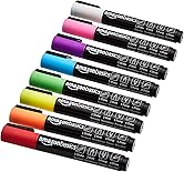 Amazon Basics Bullet/Chisel Reversible Tip Chalk Markers, Bold Point, 8 Pack, Bright Colors