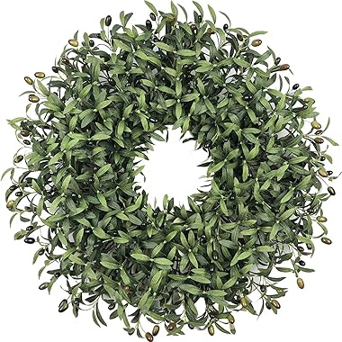 Easy Fine 28-30 Inch Olive Wreaths for Front Door for All Seasons，Spring Summer Fall Autumn Winter Christmas Wreath,Large Eve