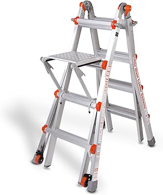 Little Giant Classic 10102LGW 300-Pound Duty-Rating Ladder System with Work Platform, 17-Foot