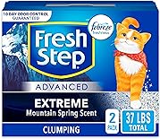 Fresh Step Clumping Cat Litter, Extreme, Advanced Long Lasting Odor Control Kitty Litter with Activated Charcoal, Low Dust Formula, 37 lb