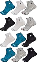 SJeware 12 Pairs Solid Cotton Ankle Length Socks for Men & Women, Multicolor, Pack of 12, Free Size