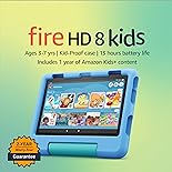 Amazon Fire HD 8 Kids tablet, ages 3-7. Top-selling 8" kids tablet on Amazon - 2022 | ad-free content with parental controls included, 13-hr battery, 64 GB, Blue