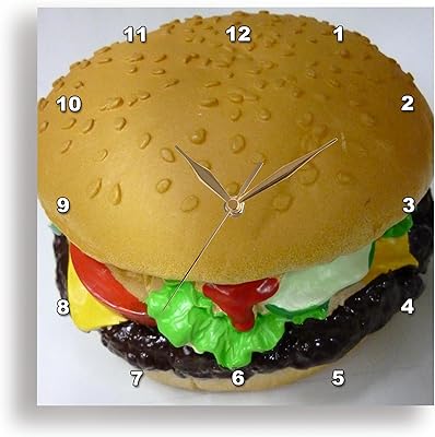 3dRose dpp_17846_1 Everyone Loves a Burger-Wall Clock, 10 by 10-Inch