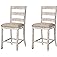 Signature Design by Ashley Skempton 24" Counter Height Upholstered Barstool, Set of 2, Antique White