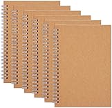 EOOUT 6 Pack Spiral Notebook College Ruled Notebook, 7.48 x 5.11 Inches Journal Soft Kraft Cover,100 Pages/ 50 Sheets for Students Office Business