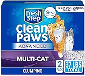 Fresh Step Clumping Cat Litter, Advanced, Clean Paws Multi-Cat, Extra Large, 37 Pounds total (2 Pack of 18.5lb Boxes)