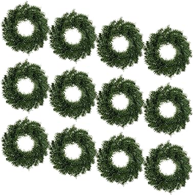 Jutom Christmas Artificial Holiday Pine Wreaths Christmas Pine Wreaths Green Wreaths for Windows Kitchen Cabinets Dining Room