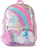 The Children's Place Kids' Preschool Elementary Backpack for Boys Girl, Unicorn Confetti Shaker, One Size