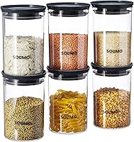 Amazon Brand - Solimo Plastic Storage Jar and Container Set I Air Tight & BPA Free Containers For Kitchen Storage Set I...