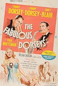 Janet Blair, Jimmy Dorsey, and Tommy Dorsey in The Fabulous Dorseys (1947)