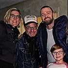 Cheryl Guerriero on set of PALMER with Fisher Stevens, Justin Timberlake and Ryder Allen