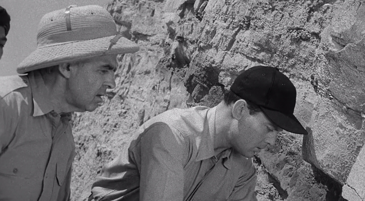 John Agar and Nestor Paiva in The Mole People (1956)