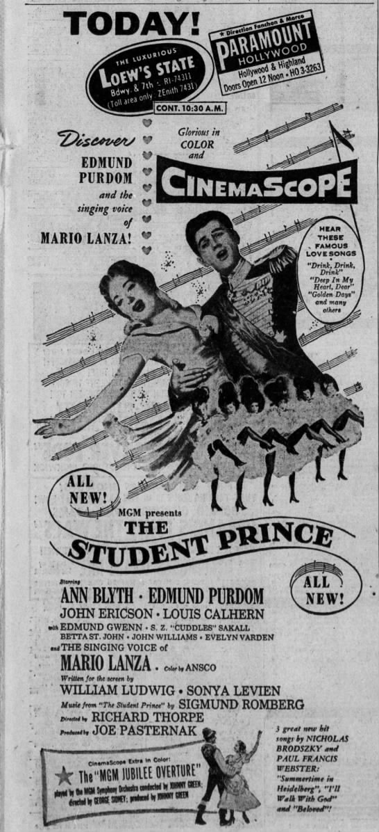 Ann Blyth and Edmund Purdom in The Student Prince (1954)