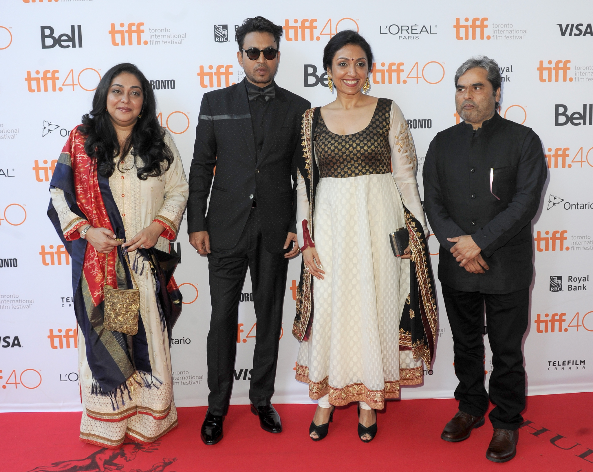 Vishal Bhardwaj, Irrfan Khan, Meghna Gulzar, and Priti Shahani at an event for Guilty (2015)