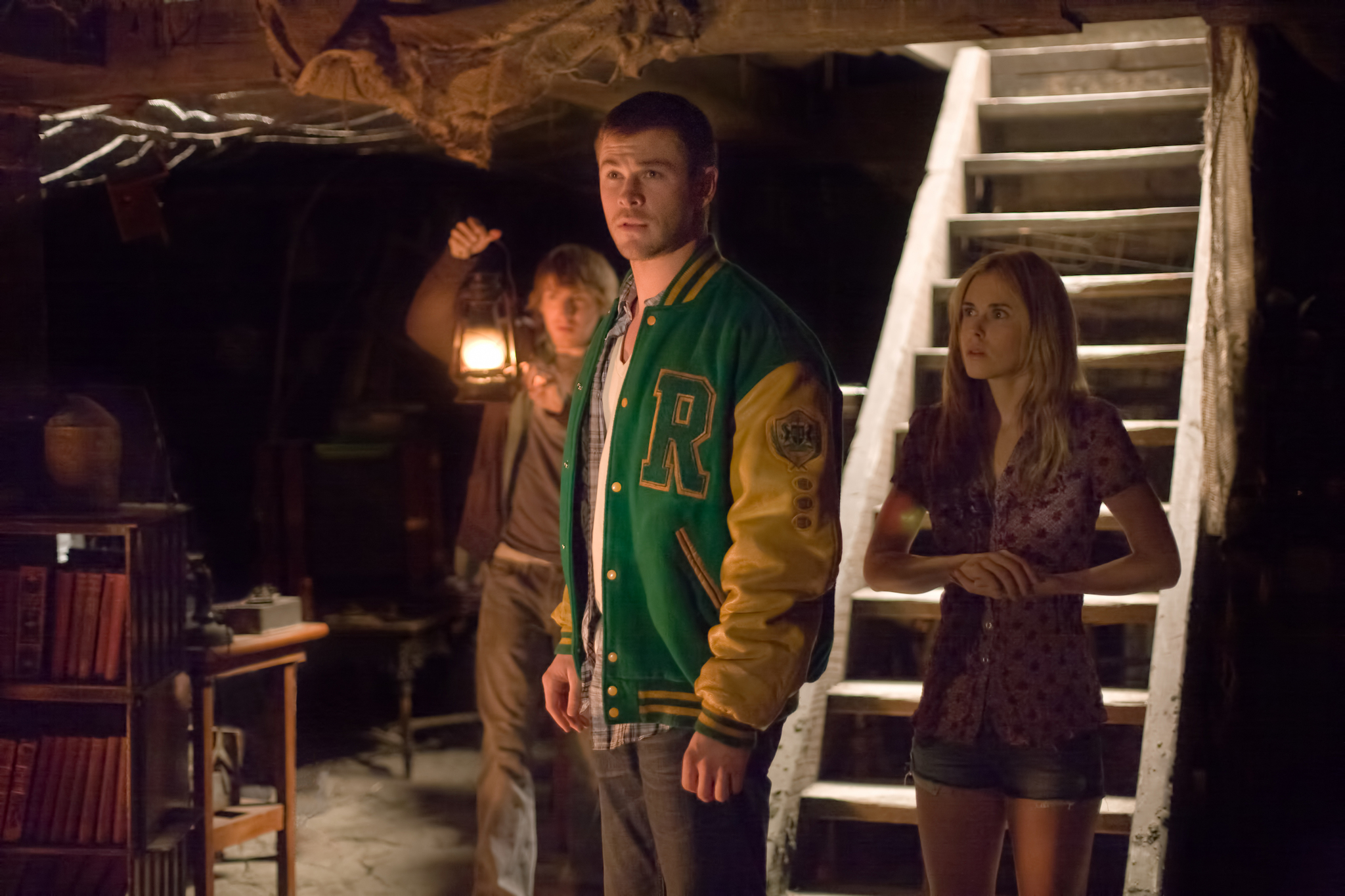 Anna Hutchison, Fran Kranz, and Chris Hemsworth in The Cabin in the Woods (2011)