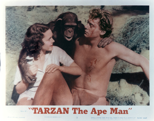 "Tarzan the Ape Man" Maureen O'Sullivan, Cheetah, Johnny Weissmuller 1932 MGM