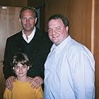 Kevin Costner, Jacob Smith and Stephen Gibbons at the Premiere of "Dragonfly", Feb 2002.