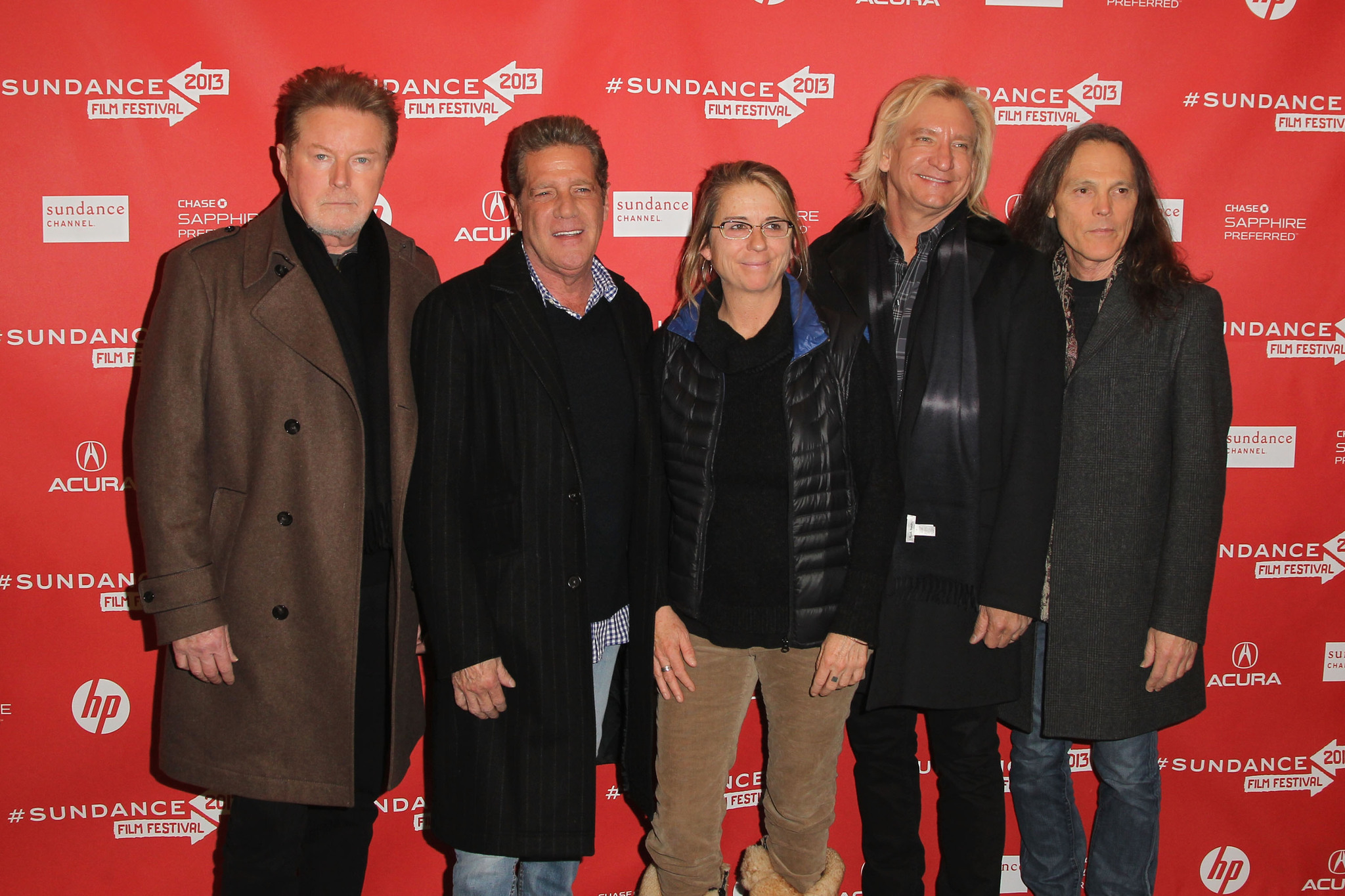 Glenn Frey, Timothy B. Schmit, Alison Ellwood, Don Henley, Joe Walsh, and Eagles at an event for History of the Eagles (2013)