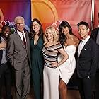 Ted Danson, Kristen Bell, Drew Goddard, Michael Schur, William Jackson Harper, Manny Jacinto, Jameela Jamil, and D'Arcy Carden at an event for The Good Place (2016)