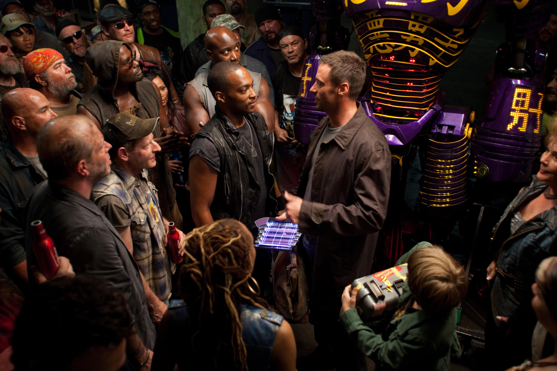 Hugh Jackman and Anthony Mackie in Real Steel (2011)