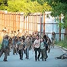 Tovah Feldshuh, Seth Gilliam, Andrew Lincoln, Danai Gurira, Chandler Riggs, and Austin Abrams in The Walking Dead (2010)