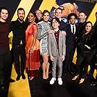 Angela Bassett, Lorenzo di Bonaventura, Pamela Adlon, Justin Theroux, John Cena, Travis Knight, Stephen Schneider, Hailee Steinfeld, Dylan O'Brien, Jason Drucker, and Jorge Lendeborg Jr. at an event for Bumblebee (2018)