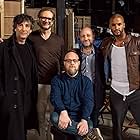 Bryan Fuller, Neil Gaiman, Michael Green, Ricky Whittle, and David Slade in American Gods (2017)