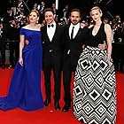 Ned Benson, James McAvoy, Jess Weixler, and Jessica Chastain at an event for The Disappearance of Eleanor Rigby: Them (2014)