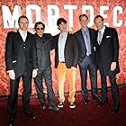 Johnny Depp, Eric Aronson, Paul Bettany, and David Koepp at an event for Mortdecai (2015)