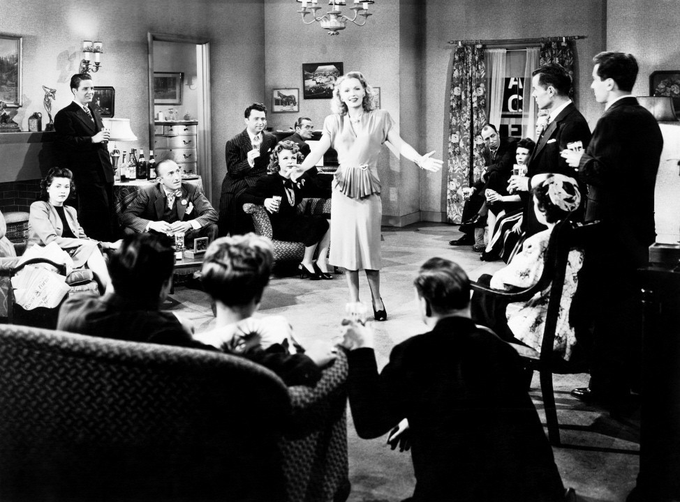 Iris Adrian, Elisha Cook Jr., Virginia Dale, Teala Loring, John Harmon, Lou Lubin, and Leo Penn in Fall Guy (1947)