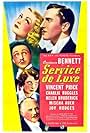 Constance Bennett, Vincent Price, Mischa Auer, Helen Broderick, and Charles Ruggles in Service de Luxe (1938)