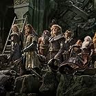 Jed Brophy, John Callen, Martin Freeman, Peter Hambleton, William Kircher, James Nesbitt, Dean O'Gorman, Ken Stott, Stephen Hunter, Aidan Turner, and Adam Brown in The Hobbit: The Battle of the Five Armies (2014)