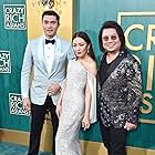 Constance Wu, Kevin Kwan, and Henry Golding at an event for Crazy Rich Asians (2018)