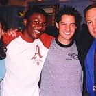 Seth Menachem on the set of King of Queens (from left to right: Leah Remini, Edwin Hodge, Seth Menachem, Kevin James)