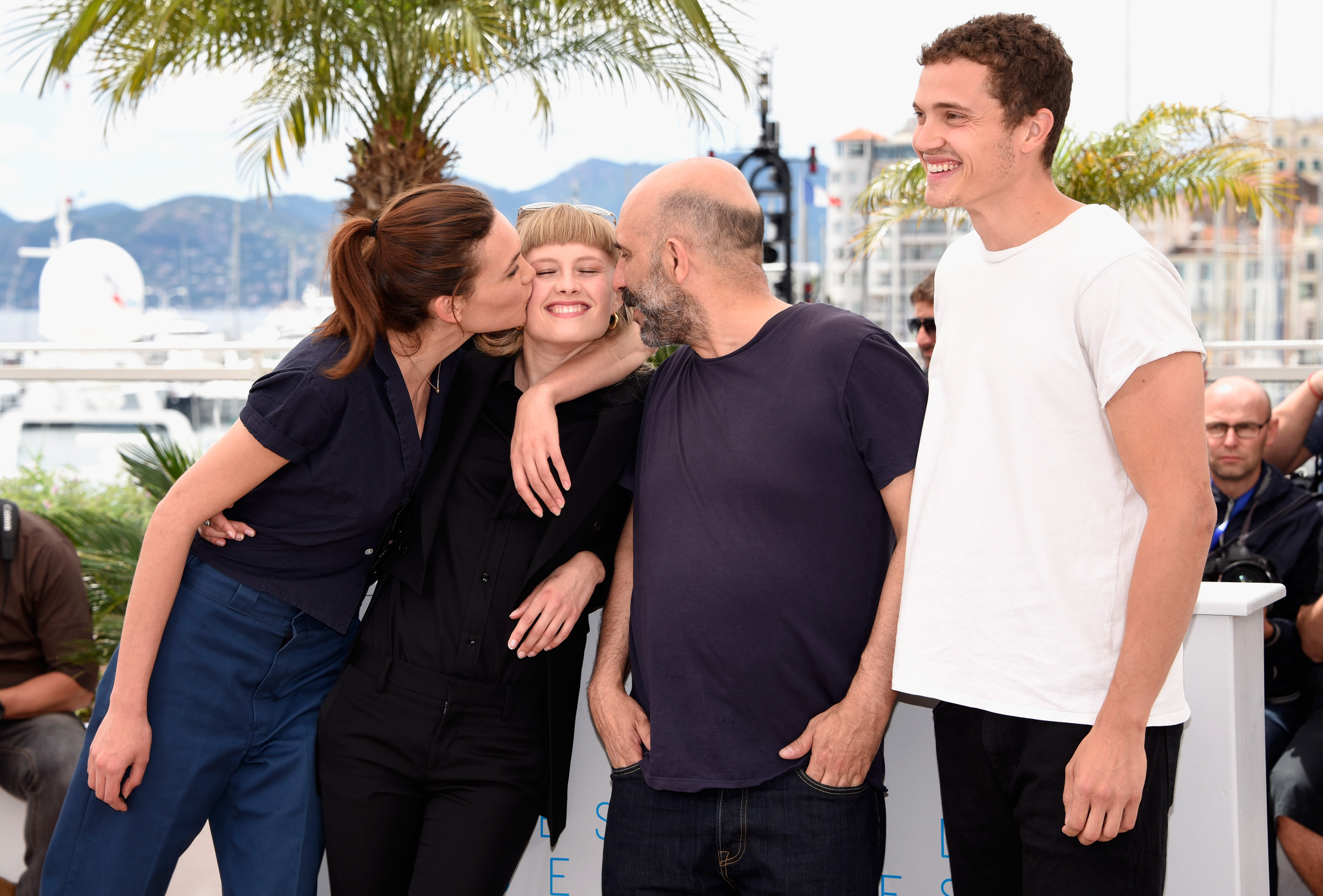 Gaspar Noé, Karl Glusman, Aomi Muyock, and Klara Kristin at an event for Love (2015)