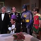 Adam West, Neil Hamilton, Burgess Meredith, Stafford Repp, and Burt Ward in Batman (1966)