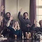 Trine Dyrholm, Ulrich Thomsen, Lars Ranthe, Magnus Millang, Martha Sofie Wallstrøm Hansen, Anne Gry Henningsen, and Sebastian Grønnegaard Milbrat in The Commune (2016)