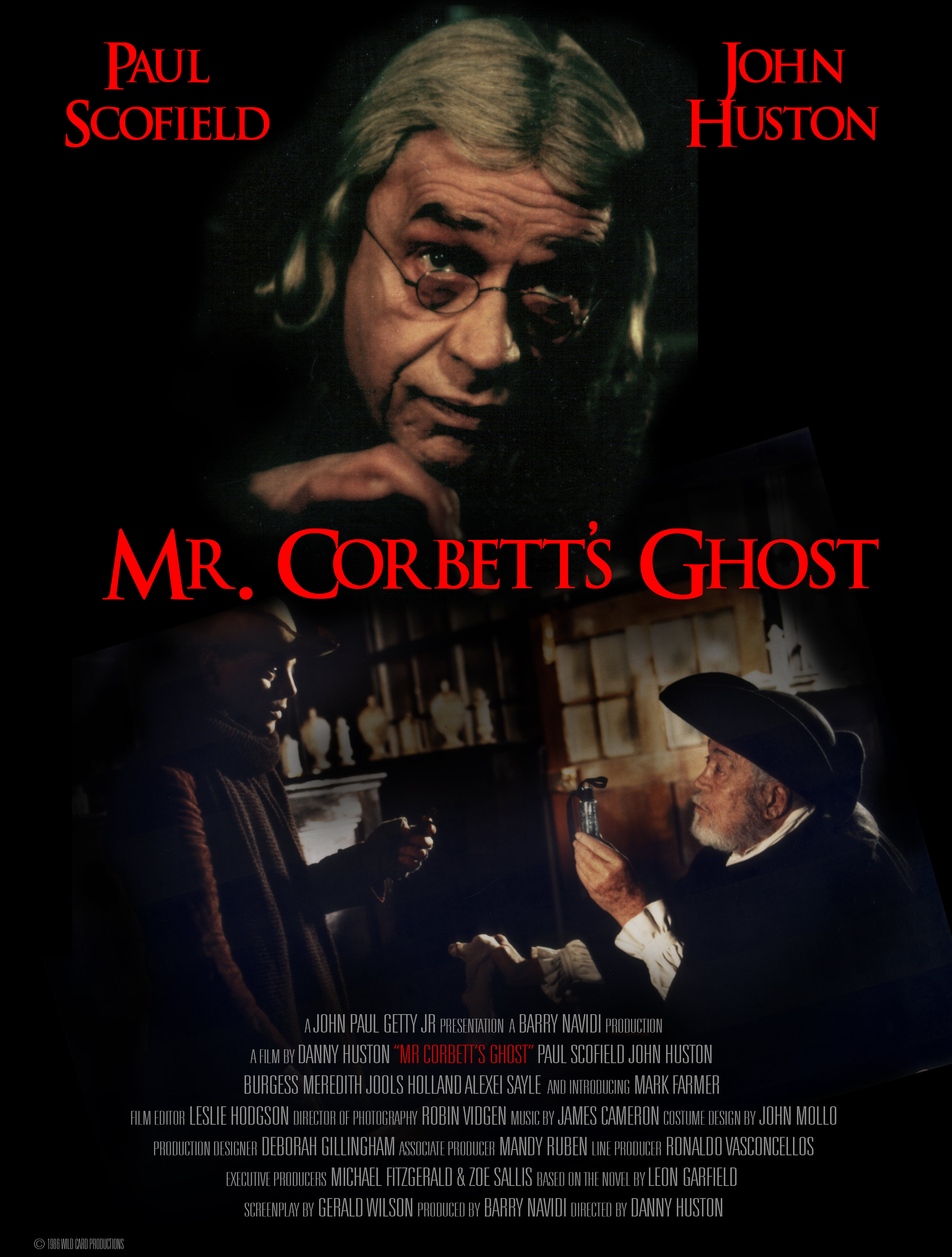 John Huston, Paul Scofield, and Mark Farmer in Mister Corbett's Ghost (1987)