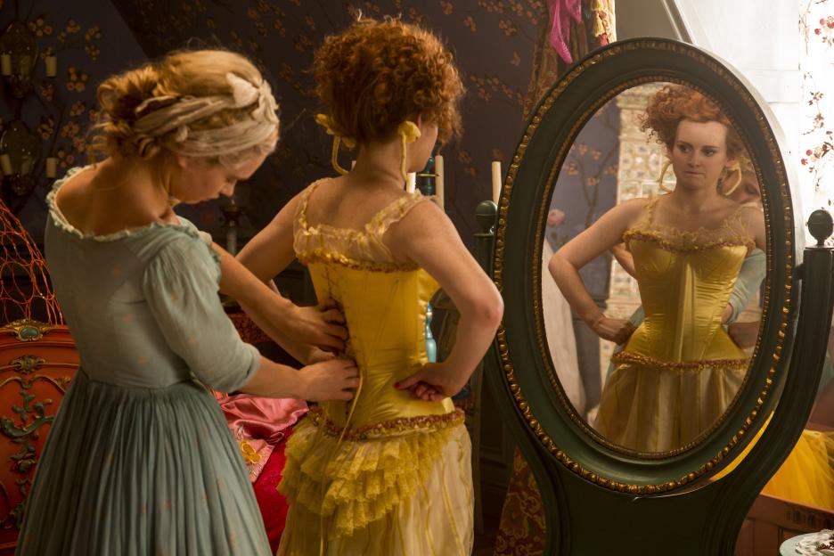 Sophie McShera and Lily James in Cinderella (2015)