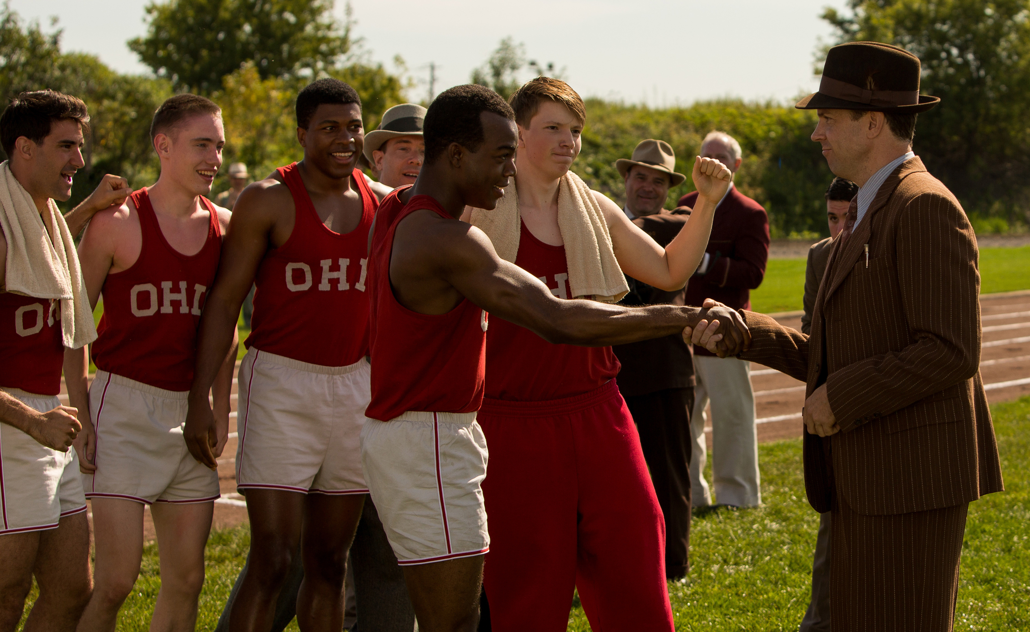 Jason Sudeikis, Eli Goree, and Stephan James in Race (2016)