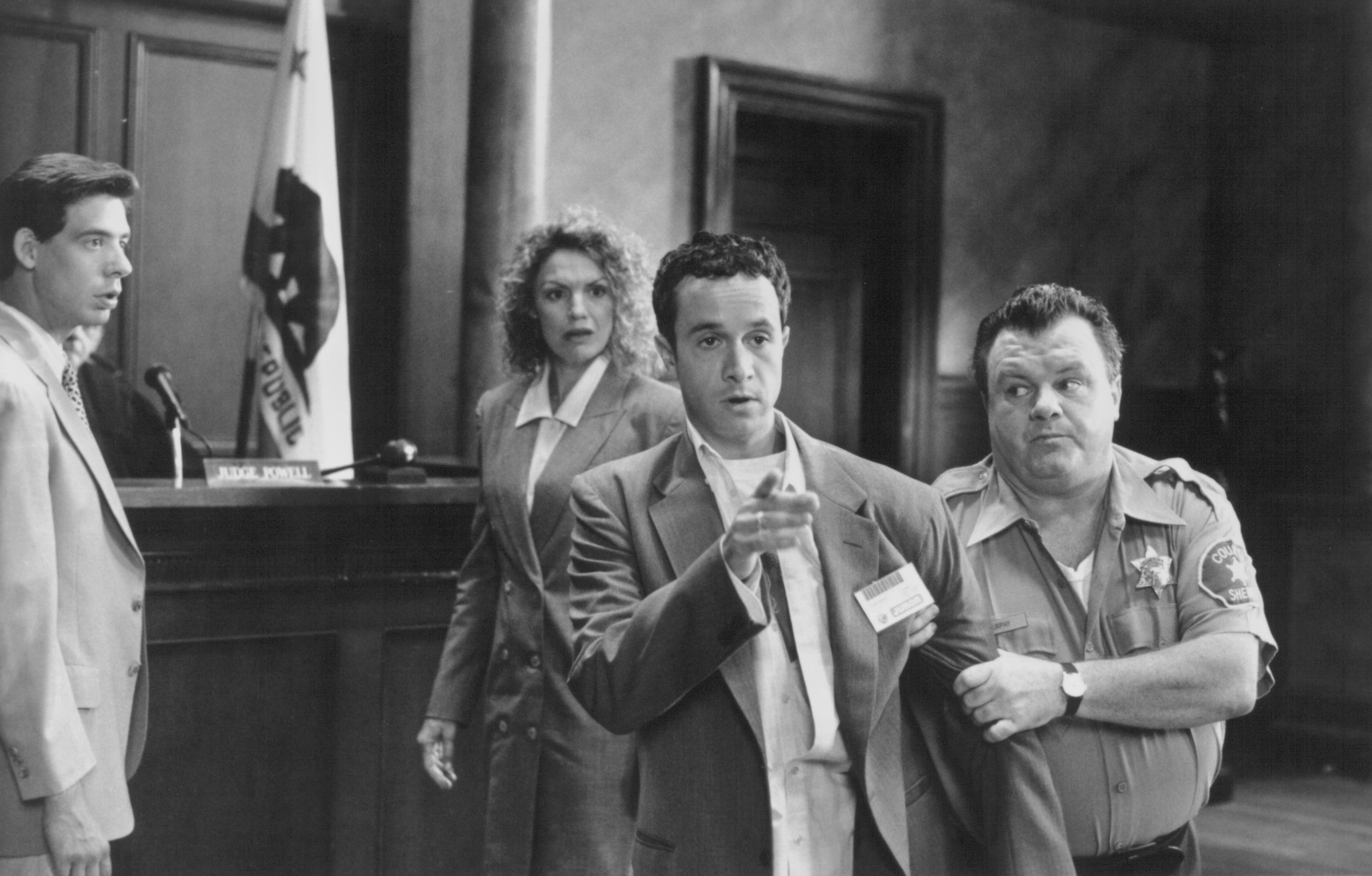 Pauly Shore, Sharon Barr, Gregory Cooke, and Jack McGee in Jury Duty (1995)