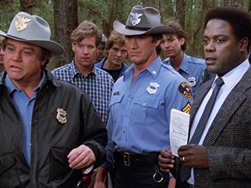 Joe Don Baker, Alan Autry, Byron Cherry, Michael Horton, Hugh O'Connor, and Howard E. Rollins Jr. in In the Heat of the Night (1988)