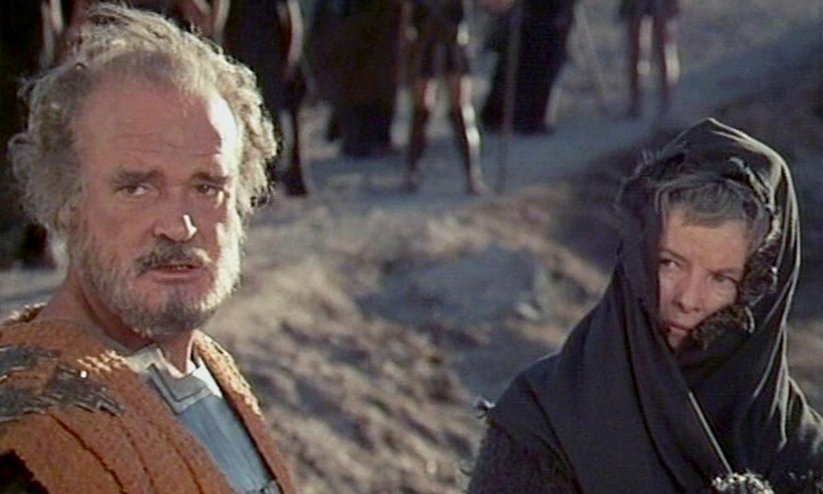 Katharine Hepburn and Patrick Magee in The Trojan Women (1971)