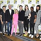 Ted Danson, Kristen Bell, Drew Goddard, Michael Schur, Marc Evan Jackson, William Jackson Harper, Manny Jacinto, Jameela Jamil, and D'Arcy Carden at an event for The Good Place (2016)