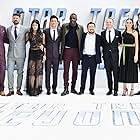 John Cho, Idris Elba, Justin Lin, Simon Pegg, Zachary Quinto, Karl Urban, Sofia Boutella, Chris Pine, and Lydia Wilson at an event for Star Trek Beyond (2016)