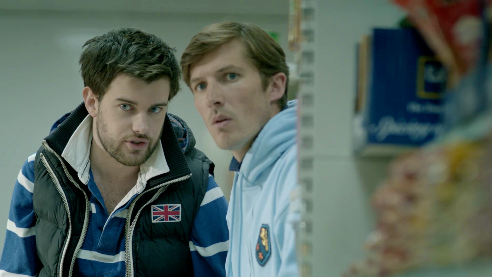 JP (Jack Whitehall) and Giles (Gwilym Lee) in Fresh Meat 2